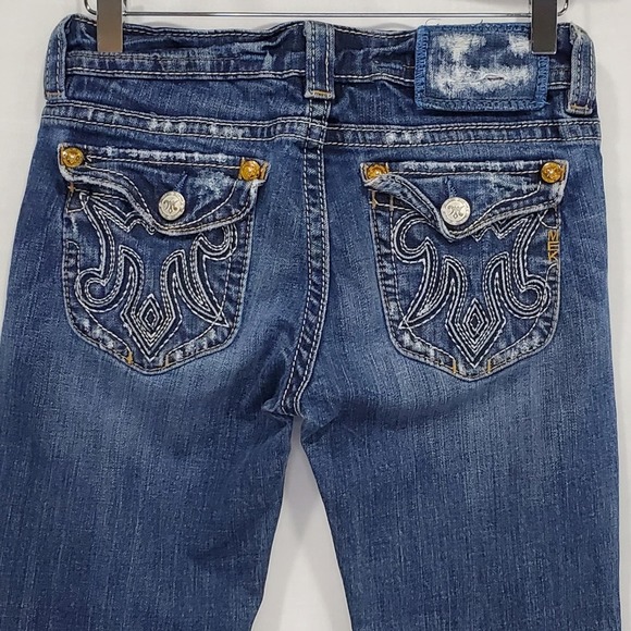 MEK Denim Oaxaca Distressed Boot Cut Women's Jeans - Picture 7 of 7